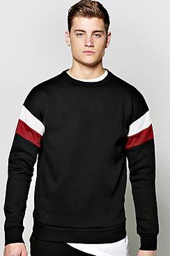 Boohoo Jersey Panelled Sweatshirt