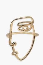 Boohoo Face Profile Skinny Ring