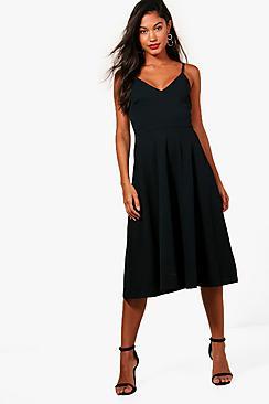 Boohoo Mona Strappy Midiskater Dress