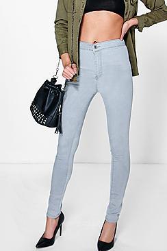 Boohoo Lara High Waisted Knee Rip Jeans