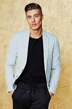 Boohoo Single Breasted Skinny Fit Textured Blazer