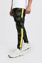 Boohoo Skinny Fit Camo Utility Trouser With Zip Ankle