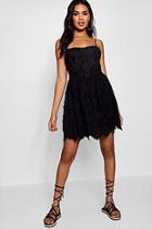 Boohoo Clary Star Embroidered Tie Strap Shift Dress