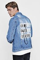 Boohoo Come Back Season Embroidered Denim Jacket