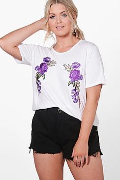 Boohoo Plus Anna Applique Oversized Tee