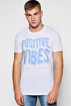 Boohoo Positive Vibes Print T-shirt