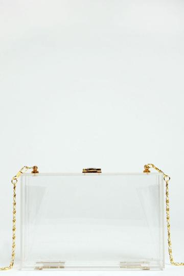 Boohoo Lucy Perspex Box Clutch - Clear