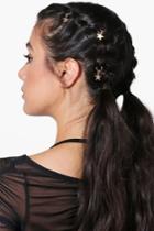 Boohoo Lilly Star Hair Rings 5 Pack Gold