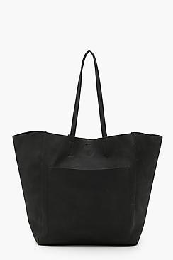 Boohoo Suedette Pocket Shopper