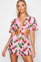 Boohoo Tanya Pineapple Crop And Short Co-ord