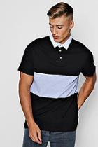 Boohoo Short Sleeve Rugby Polo With Chest Panel