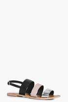 Boohoo Annabel Multi Coloured Leather Flat Silver