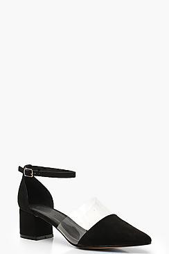 Boohoo Wide Fit Pointed Low Block Heels