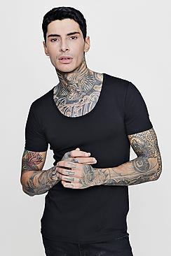Boohoo Muscle Fit Scoop Neck T-shirt