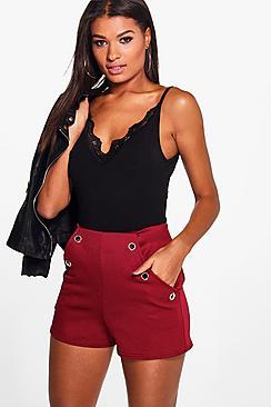 Boohoo Rose Eyelet Detail Shorts