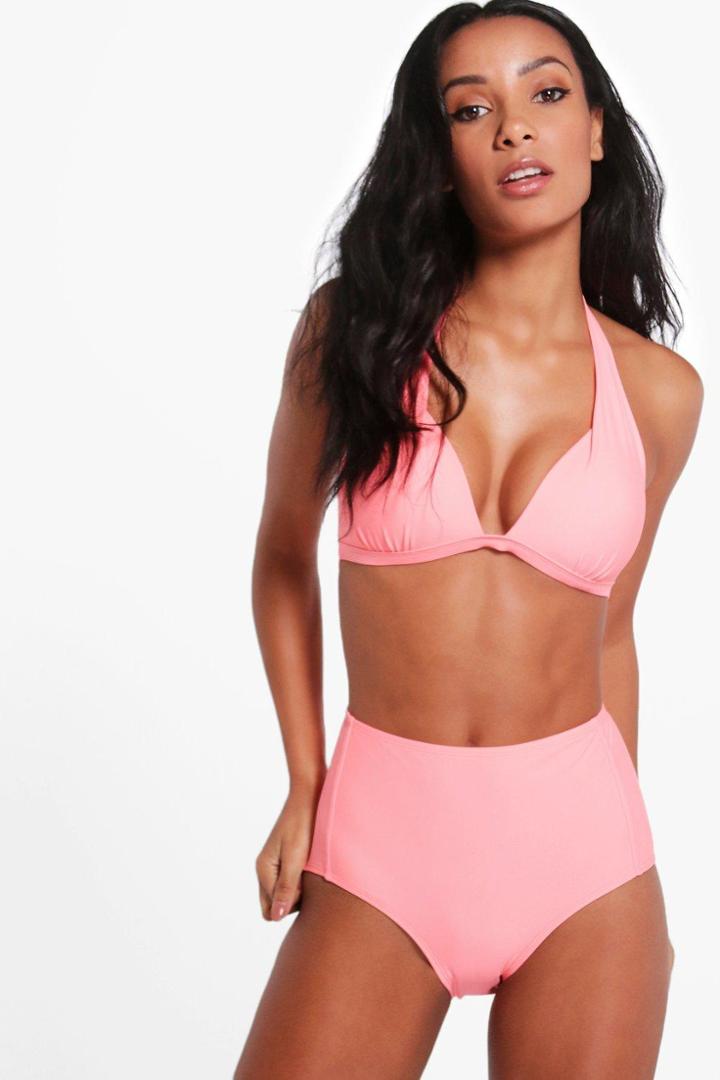 Boohoo Caicos Mix And Match Enhance Triangle Top Orange
