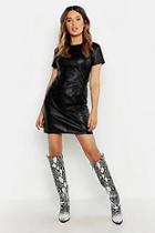 Boohoo Faux Leather Fitted Dress