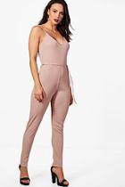 Boohoo Tall Ava Strappy Loungewear Jumpsuit