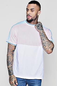 Boohoo Colour Block Mesh T-shirt
