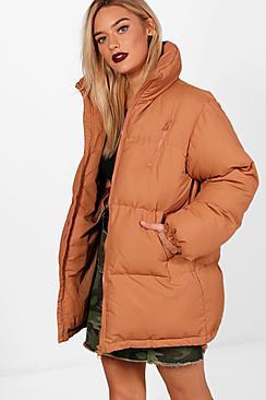 Boohoo Amelie Funnel Neck Padded Coat