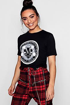 Boohoo Manhatton Circle Motif Tee