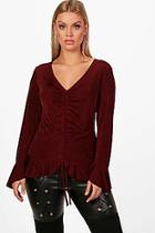 Boohoo Plus Evie Rouched Front Jumper