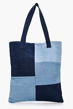 Boohoo Natalie Patchwork Denim Shopper