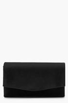 Boohoo Structured Suedette Clutch With Chain