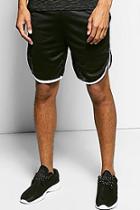 Boohoo Mesh Runner Shorts With Mono Stripe