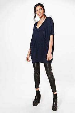 Boohoo Elise Oversized V-neck Jumper