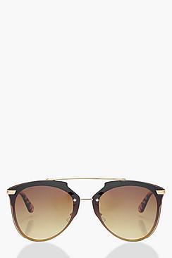 Boohoo Hope Double Bridged Framless Sunglasses