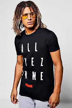 Boohoo All Eyez On Me Printed License T-shirt