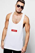 Boohoo Extreme Racer Vest With Man Print