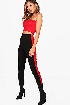 Boohoo Contrast Side Stripe Slim Fit Pants