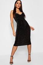 Boohoo Glitter Tie Front Midi Dress