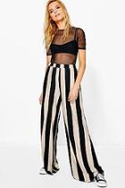 Boohoo Abigail Stripe Wide Leg Trouser