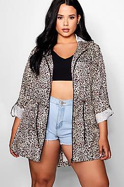 Boohoo Plus Jess Leopard Print Festival Jacket