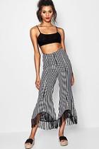 Boohoo Isabelle Boutique Stripe Tassel Hem Trouser