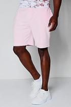 Boohoo Pink Velour Mid Length Shorts