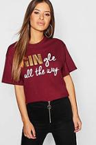 Boohoo Petite Gingle All The Way Slogan T-shirt