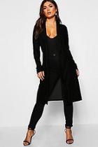 Boohoo Velvet Rib Belted Jacket