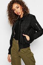 Boohoo Quilt Detail Bomber Jacket