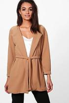 Boohoo Eloise Gathered Back Belted Duster
