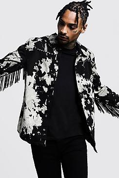 Boohoo Tie Dye Tassled Jacket