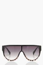Boohoo Leopard Contrast Oversized Sunglasses