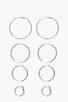 Boohoo Mixed Size Simple Hoop Earring Set