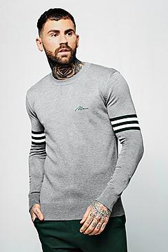 Boohoo Man Signature Arm Stripe Jumper