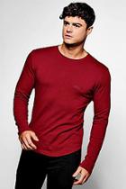 Boohoo Man Branded Long Sleeve Skinny Fit T-shirt