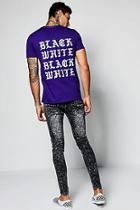 Boohoo Black White Back Print T-shirt