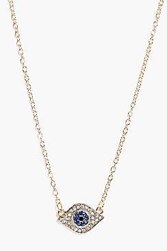 Boohoo Liz Evil Eye Pendant Necklace